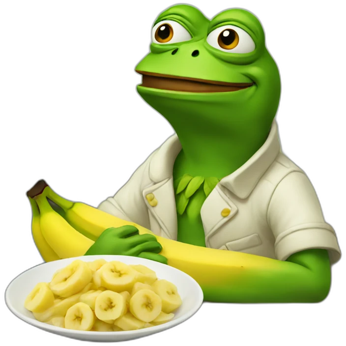 pepe is eating banana emoji