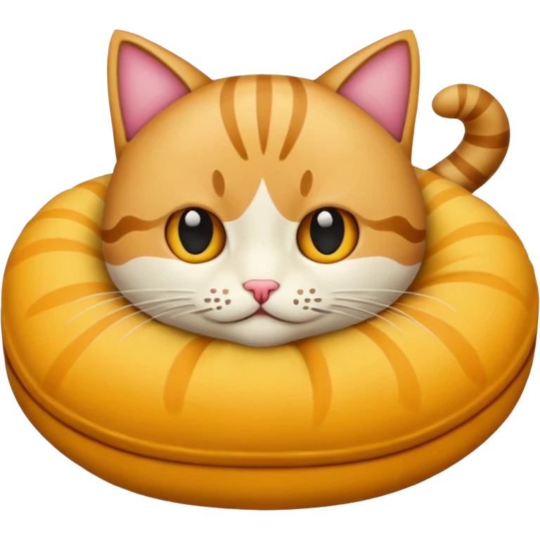 gatito acostado en un cojín emoji