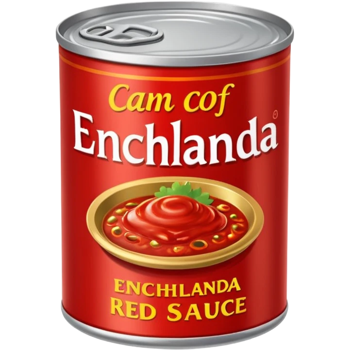 can of red enchilada sauce with vibrant red label, Mexican food theme emoji