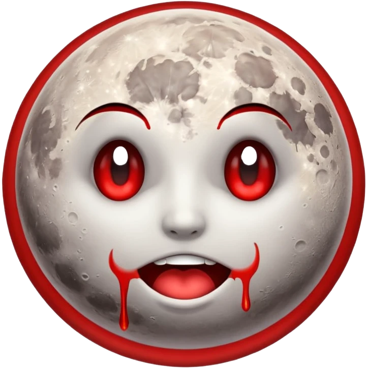 Moon with blood emoji