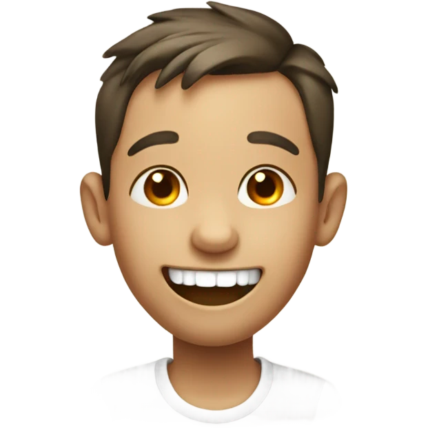 Boy laughing with missing tooth emoji