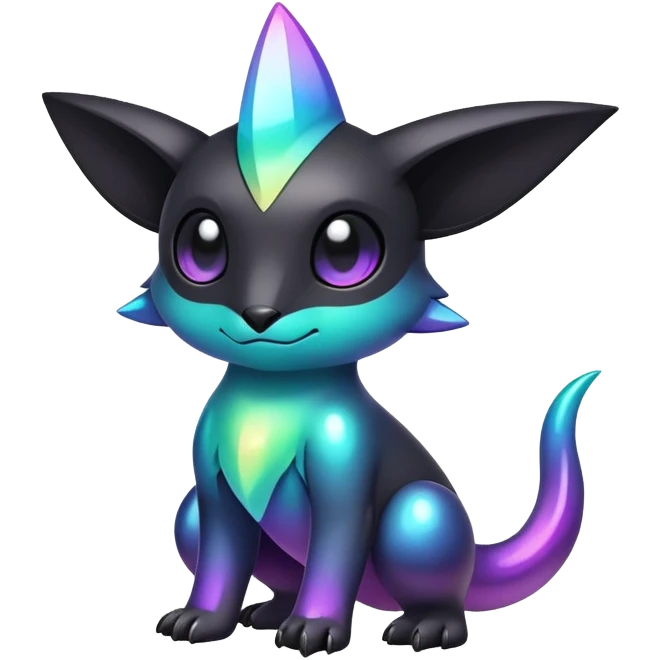  Cute cool edgy Iridescent gradient black dark fakemon-creature  emoji
