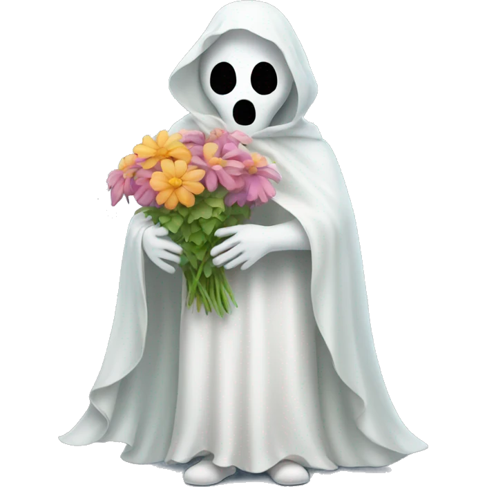 ghost holding flowers emoji