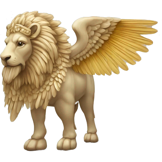 Lamassu, head of a bearded human, body of a bull, feathered wings that extend from its back emoji