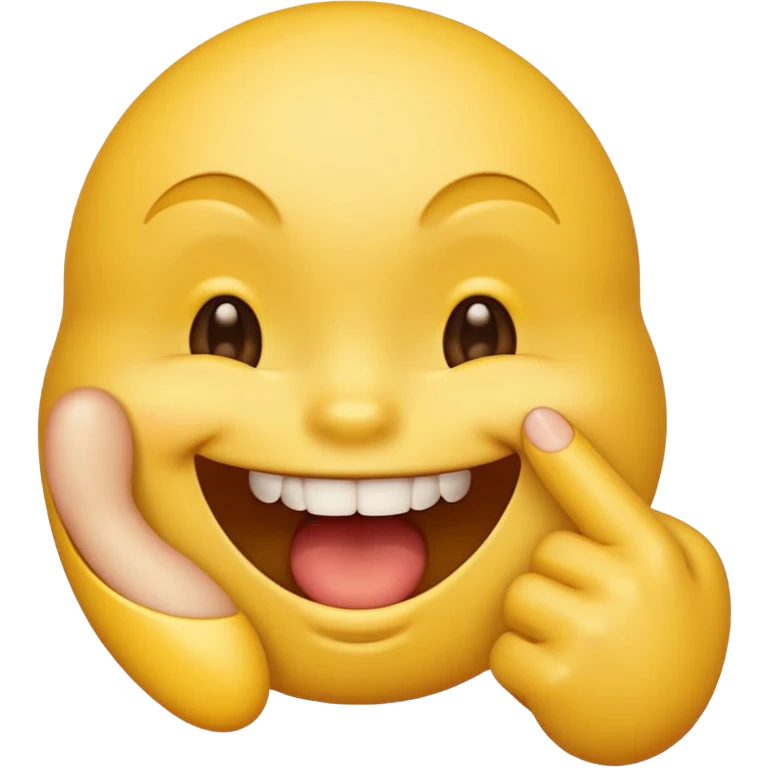 Yellow emoji smirking while biting finger  emoji
