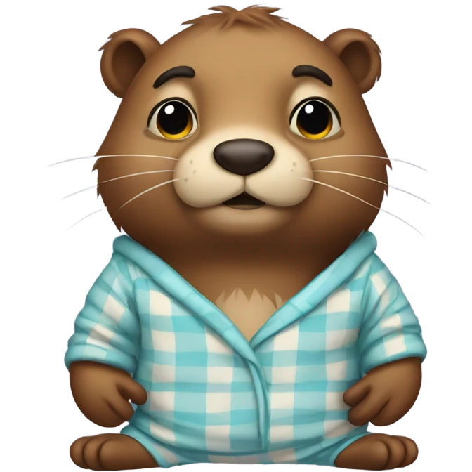 Upset beaver in pajamas emoji