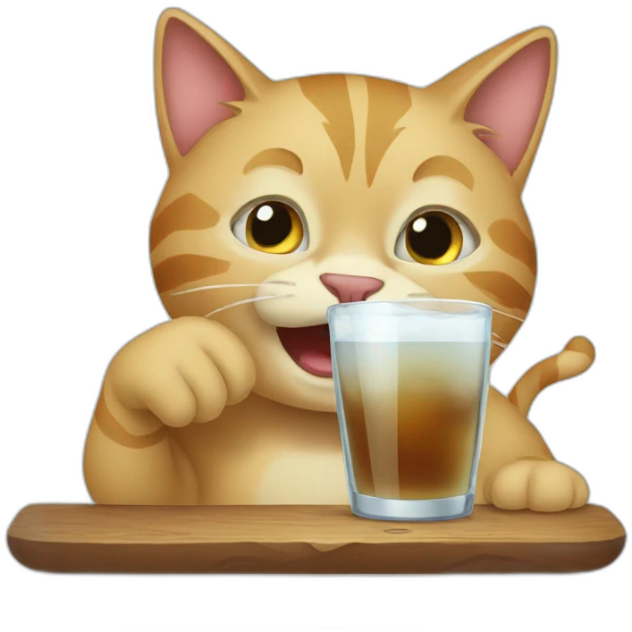Cat drinking emoji