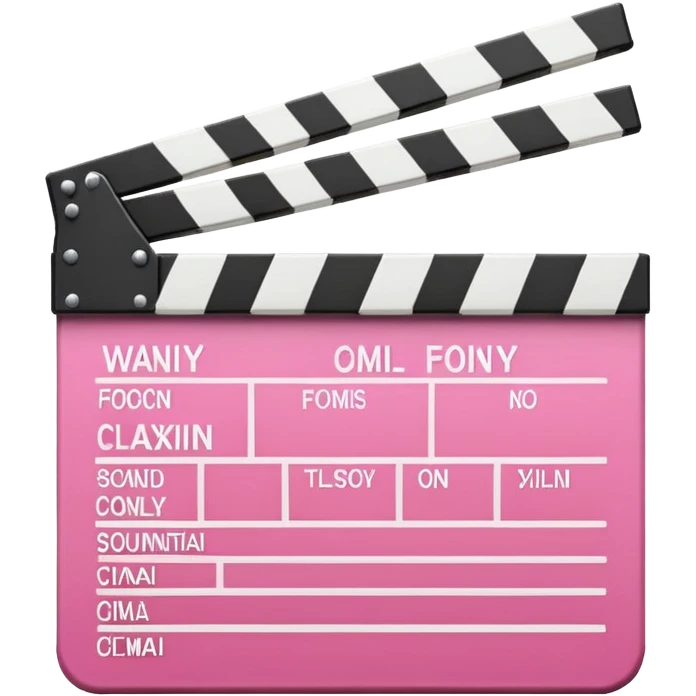 Pink cinema clapboard emoji