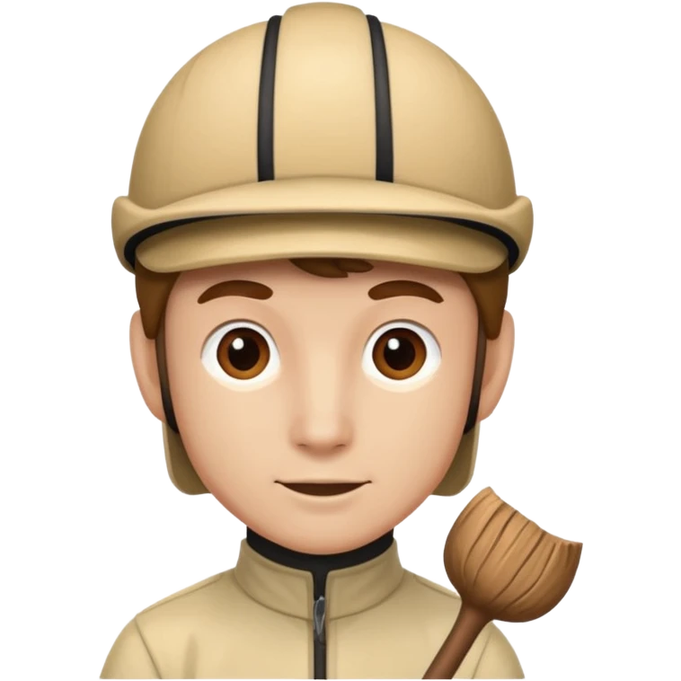  jockey with a stick coming out his head emoji