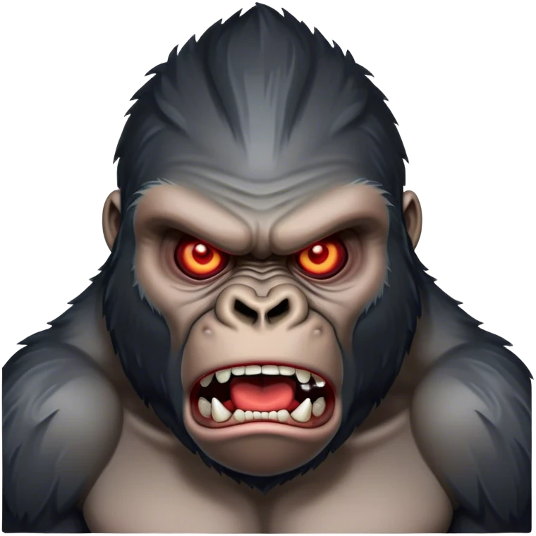 angry looking gorilla glowing red eyes and abs emoji