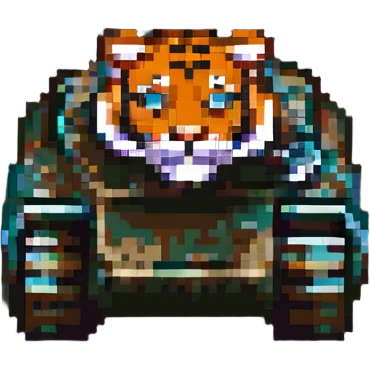 Tiger tank from World War II, pixel art style emoji