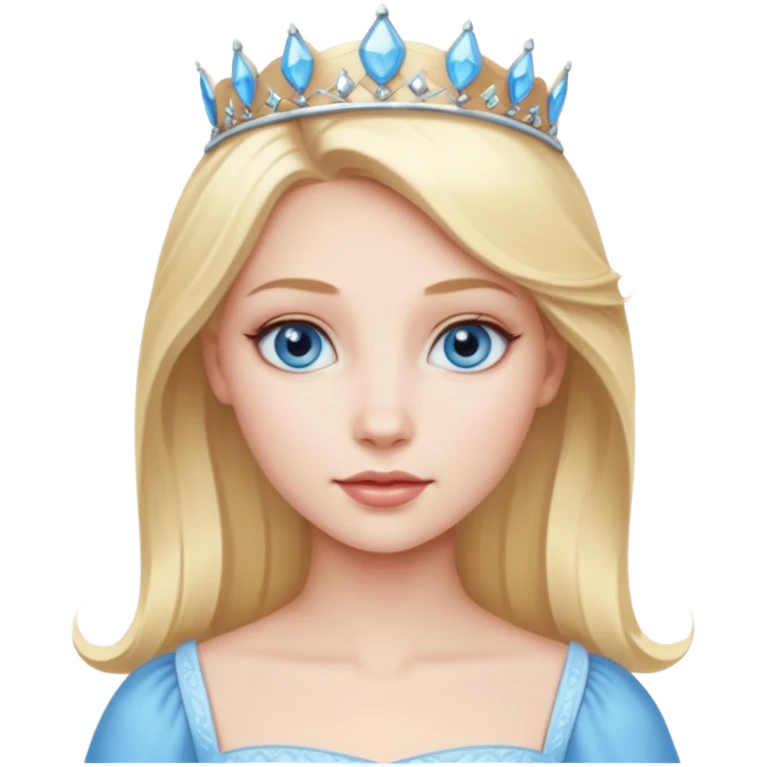 زن مو بلوند خوشگل پرنسس چشم آبی کمرنگ emoji