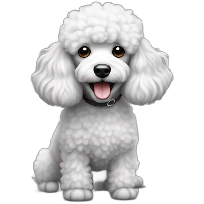 black and white happy poodle emoji