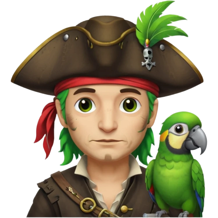 pirate and parrot emoji