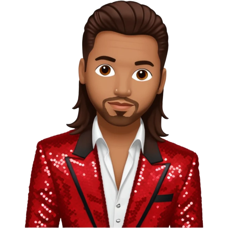 Kevin Thornton, R&B Singer (b. 1969) from Color Me Badd with long dark brown hair, red sequin outfit emoji