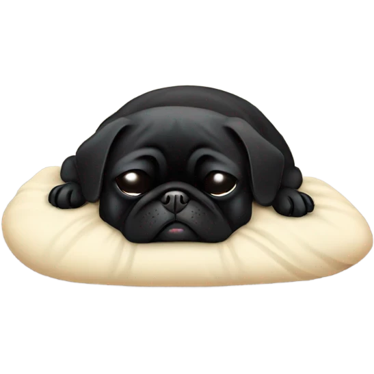 Black pug sleeping  emoji