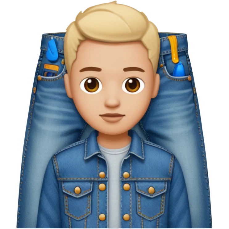 a creative clothing maker making a jeans  emoji