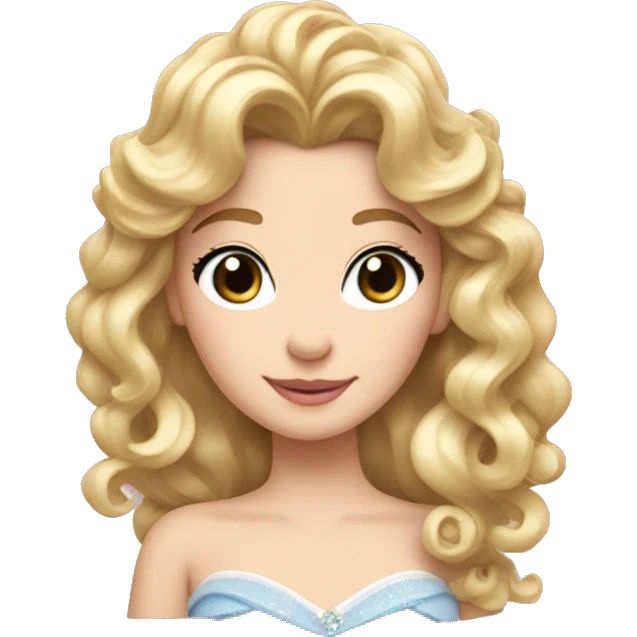 Princess Aurora blonde ringlets and bangs  emoji