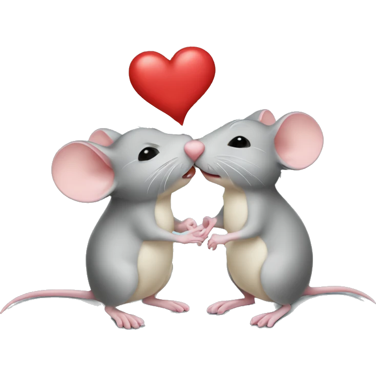 Two mice kissing  emoji