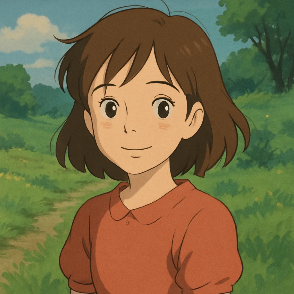a girl in ghibli style emoji