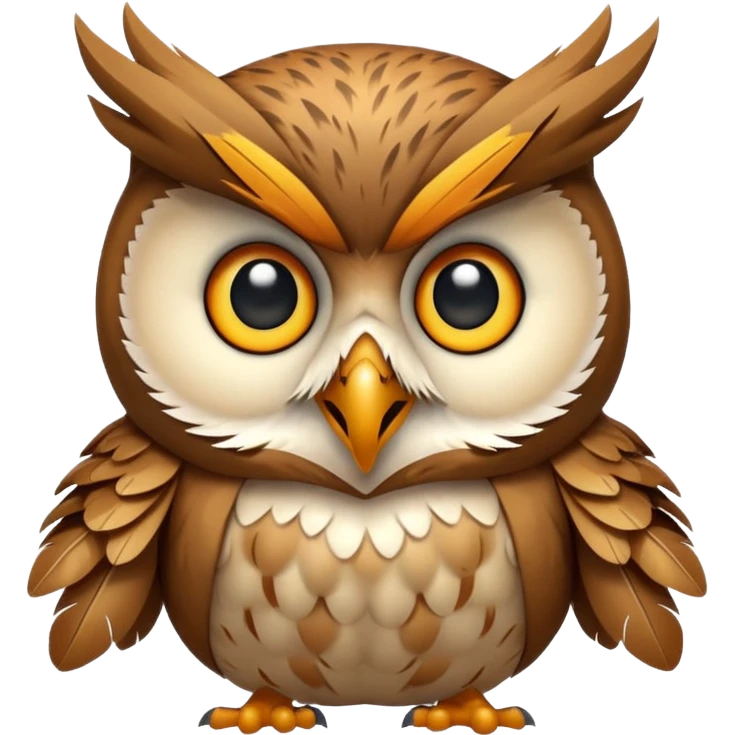 owl shocked expression feathers puffed emoji