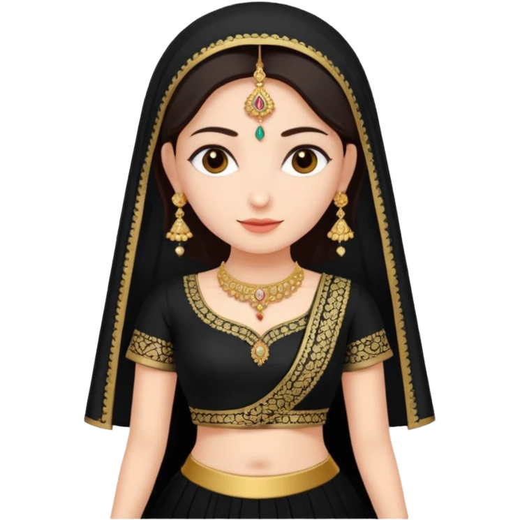 My picture wearing a black lehenga emoji