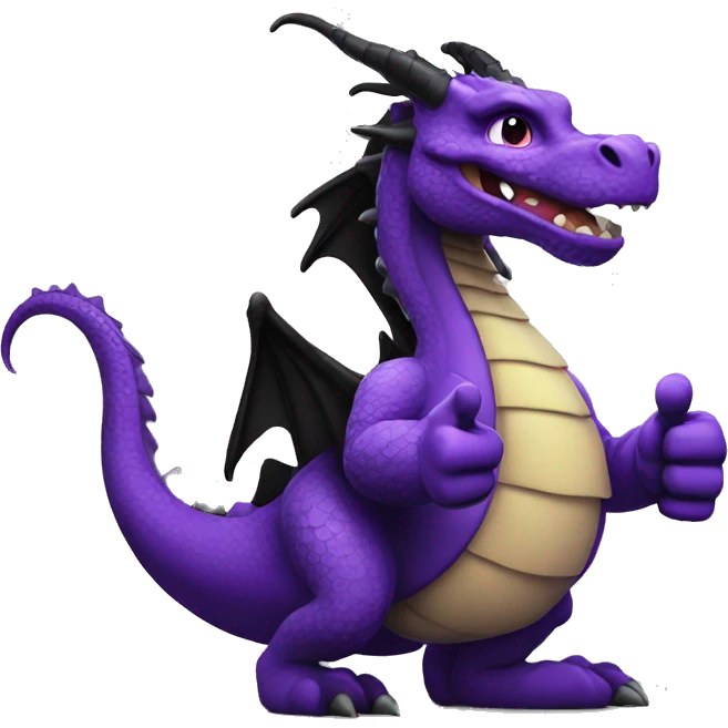 purple and black dragon doing thumbs up emoji