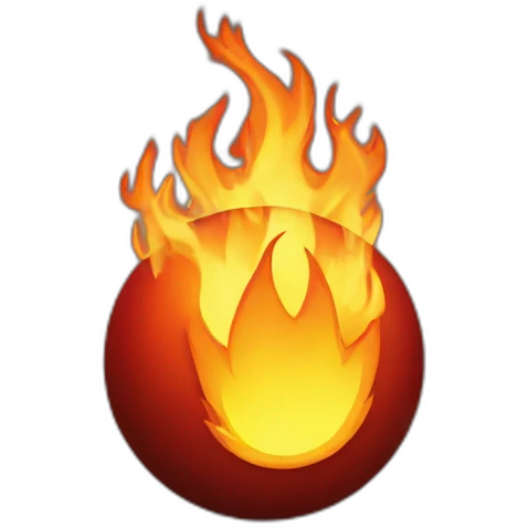 Fire on a ball emoji