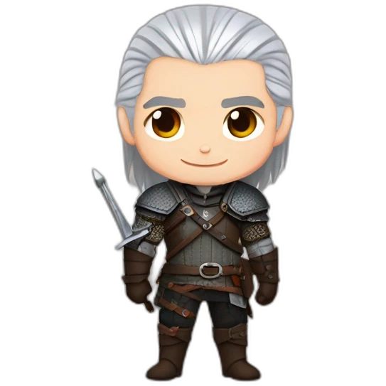 geralt the witcher as super sweet chibi emoji