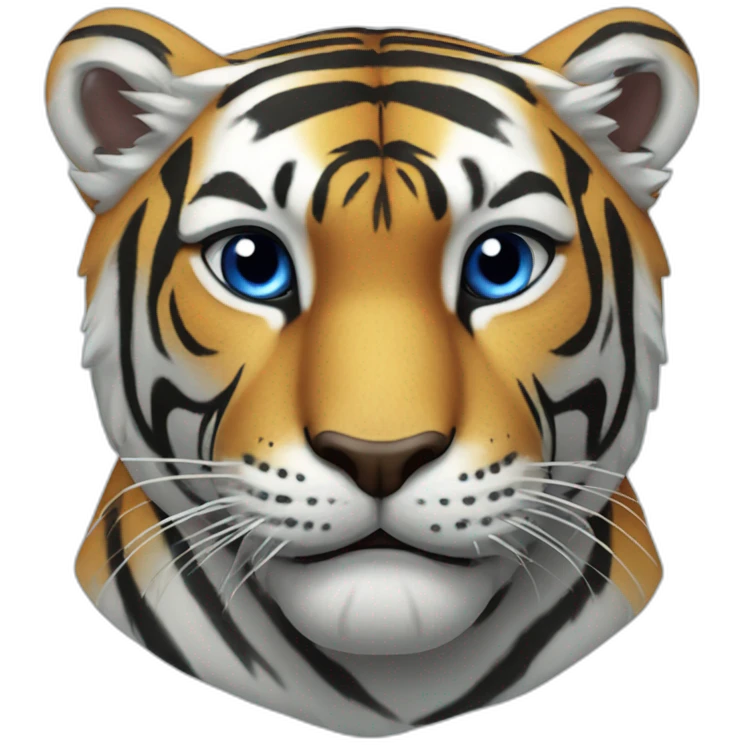 Tigre feroz en el mar azul emoji