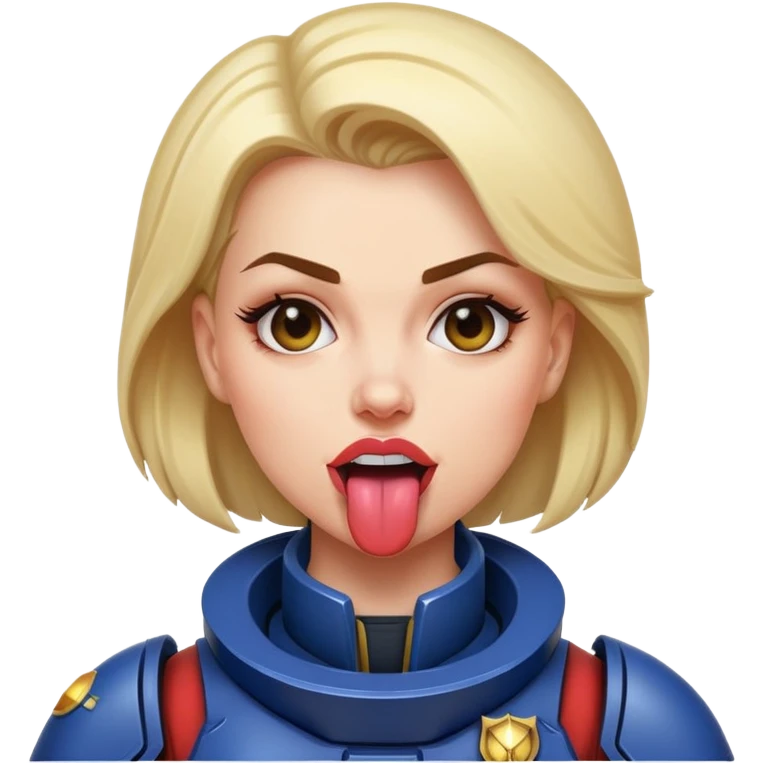 woman space marine wit tongue out face emoji