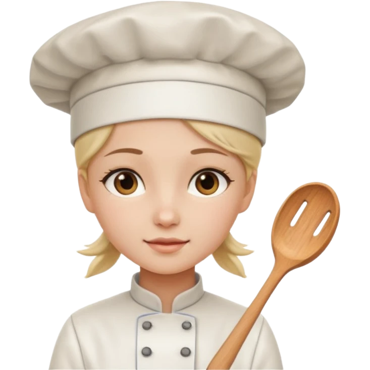 Young female  wearing white chef hat

 emoji