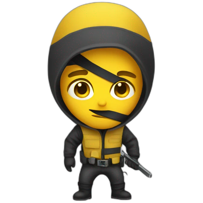 Robber with yellow skin emoji