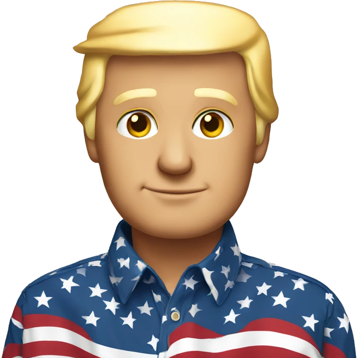 Trump in an American flag shirt emoji