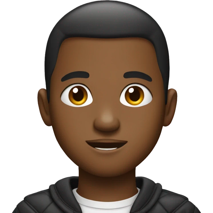 a black boy with earrings and a buzz cut emoji