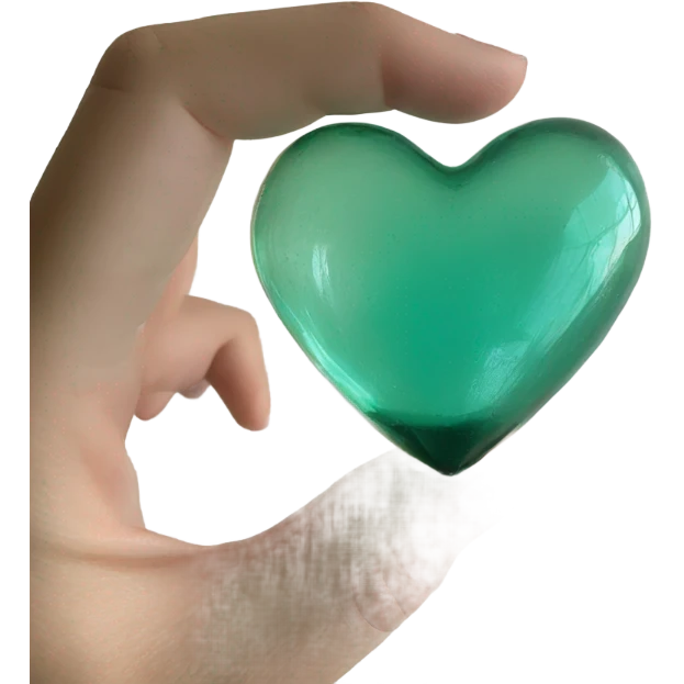 Sea green glass heart emoji