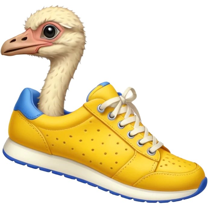  ostrich-in-yellow sneakers emoji
