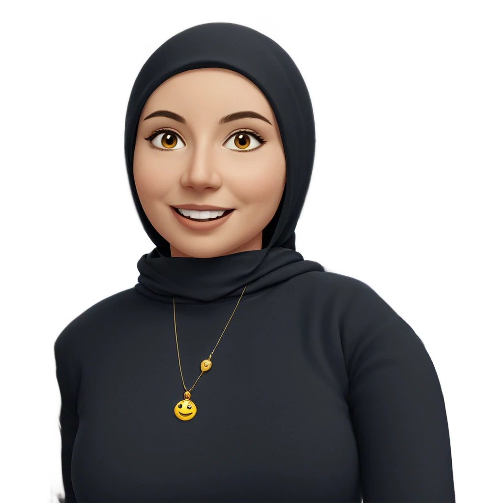smiling girl with necklace emoji