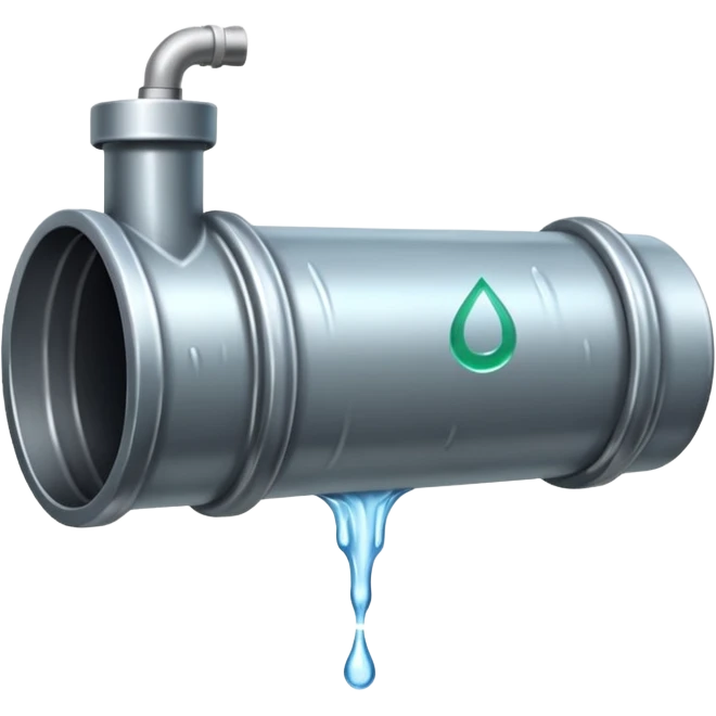 sewer steel shiny pipe with leaking water  emoji