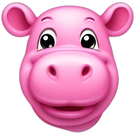 cute pink hippo feeling hot emoji