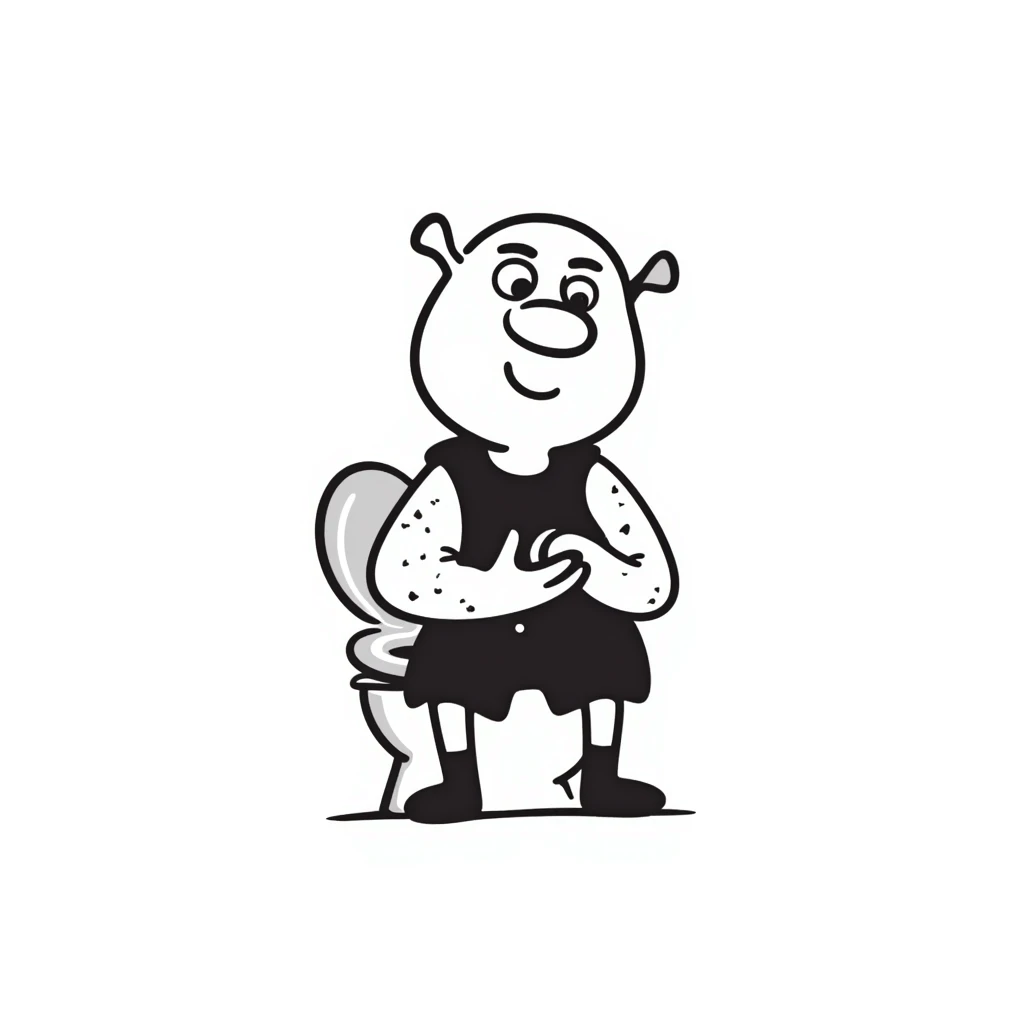 Shrek sitting on top of a toilet emoji
