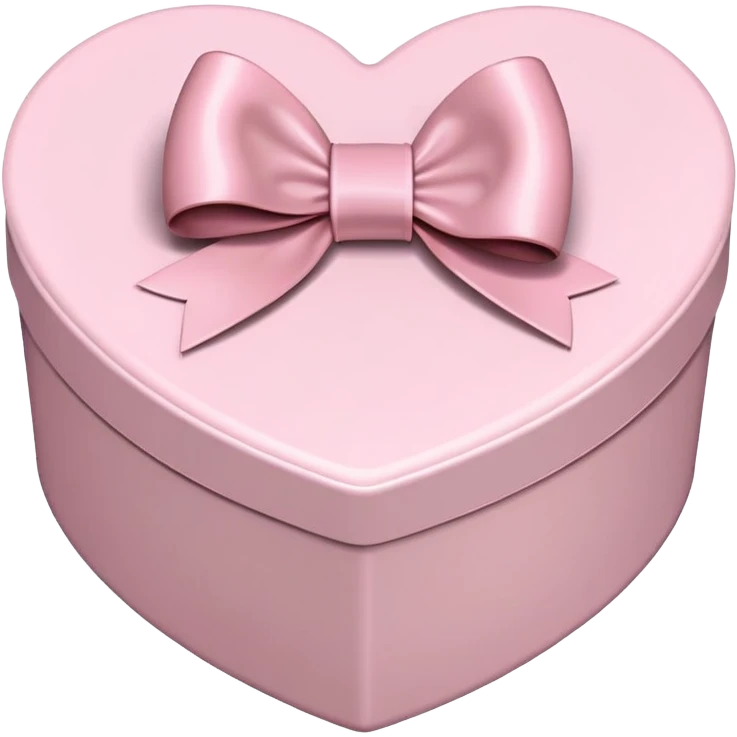 pale pink heart box, pale pink bow, filled with chocolates inside emoji