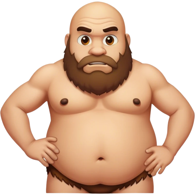 Bald fat caveman body emoji