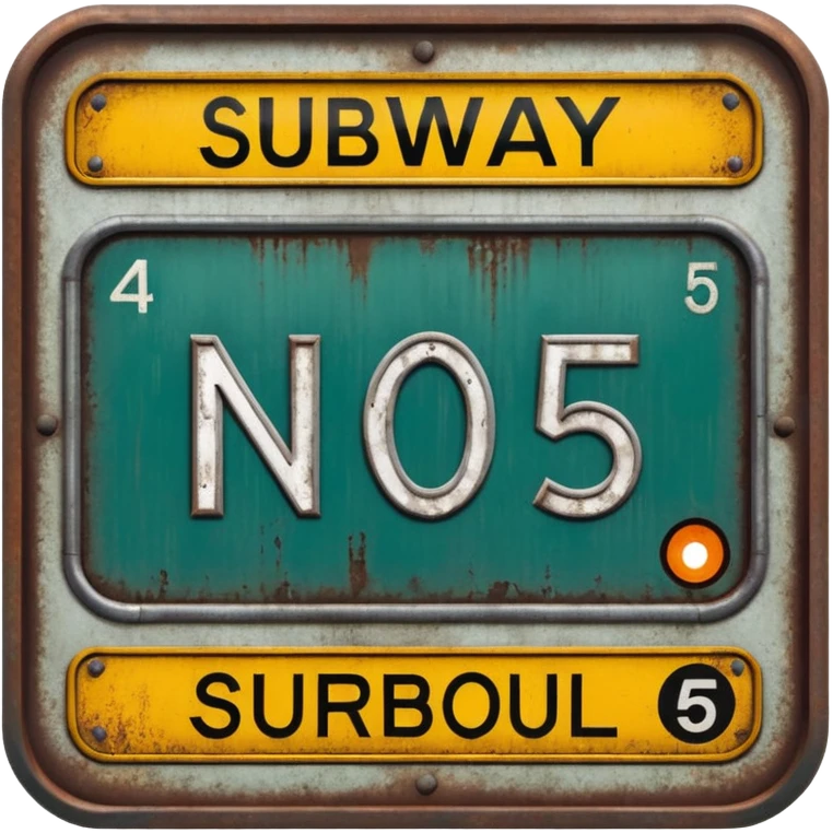 Platform NO.5 board , Subway Sign. emoji