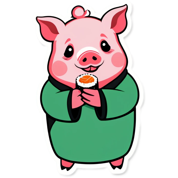 Mommy pig loves salmon sushi. emoji