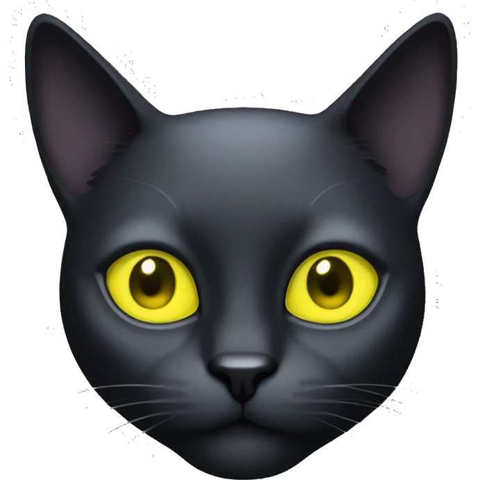 Black cat with neon yellow eyes  emoji