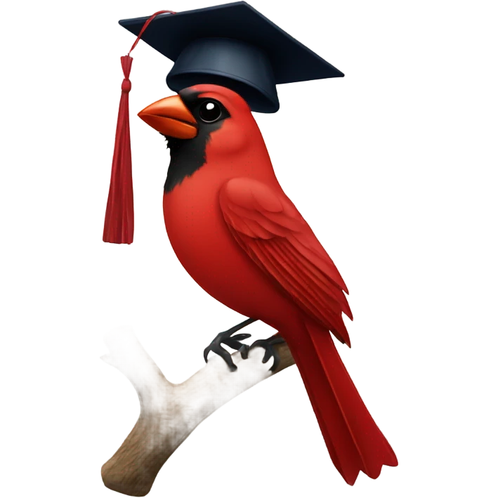 Cardinal with a graduation cap emoji