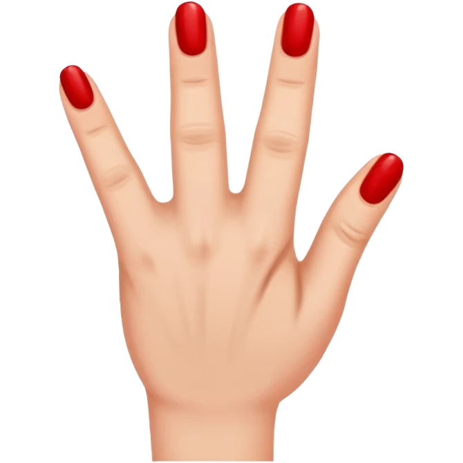 Hand with only the thumb nail painted red emoji