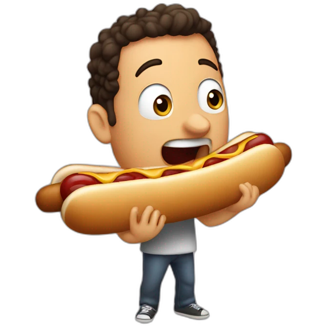 Adam Sandlers eating hot dog emoji