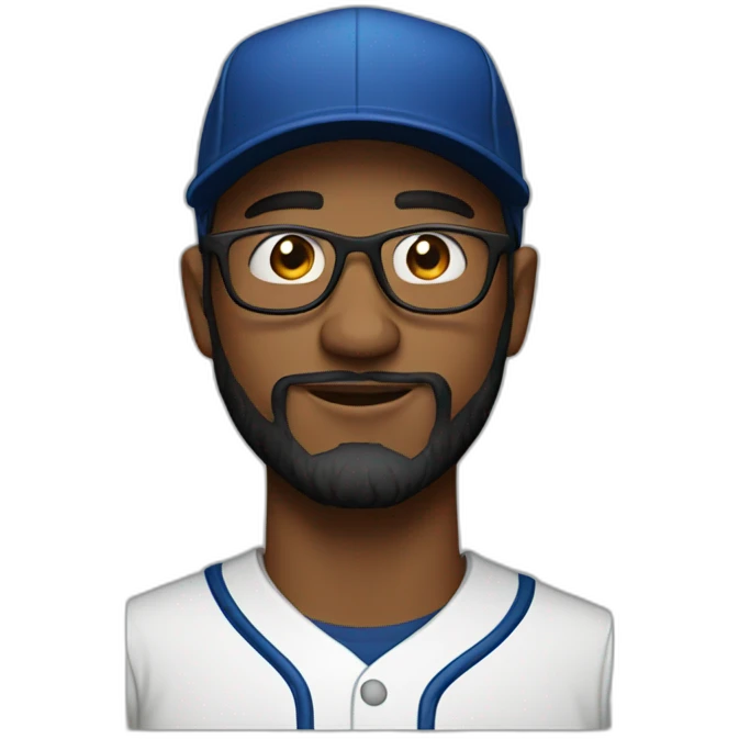 man with glasses and beard with a baseball hat backwards emoji